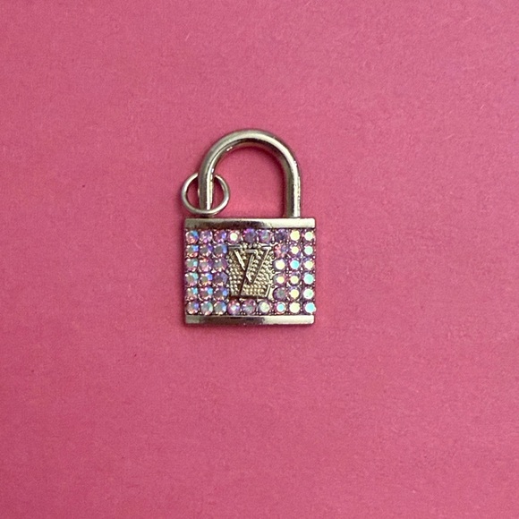 Louis Vuitton Accessories - Louis Vuitton Pink Crystal Padlock Charm